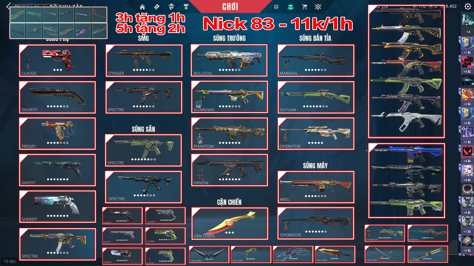 Thuê Account 83 - Thuê Nick Valorant - Máy net