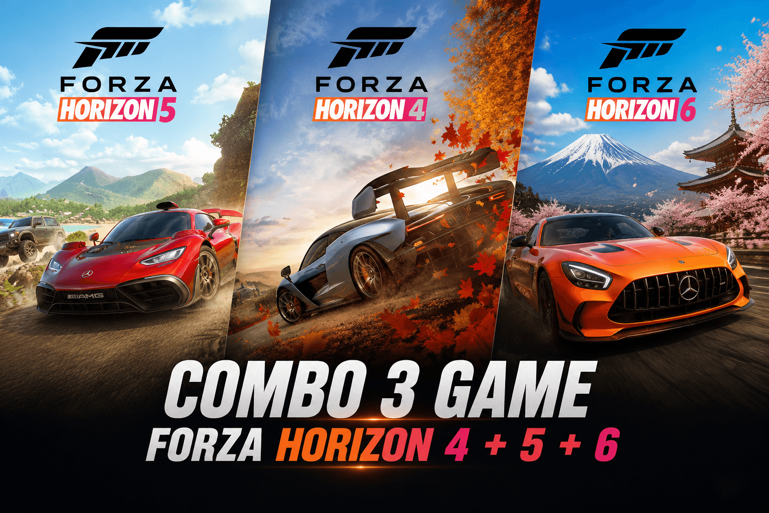 Combo 3 Game Forza Horizon 4 + 5 + 6 Online Full DLC | Steam Cá Nhân