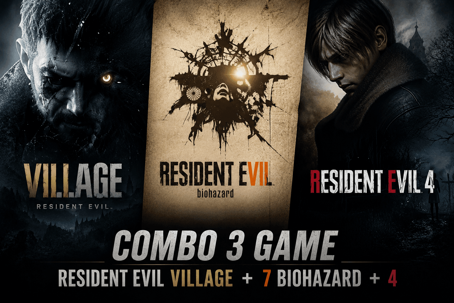 Combo Resident Evil Village + 7 Biohazard + 4 - Steam Cá Nhân Online