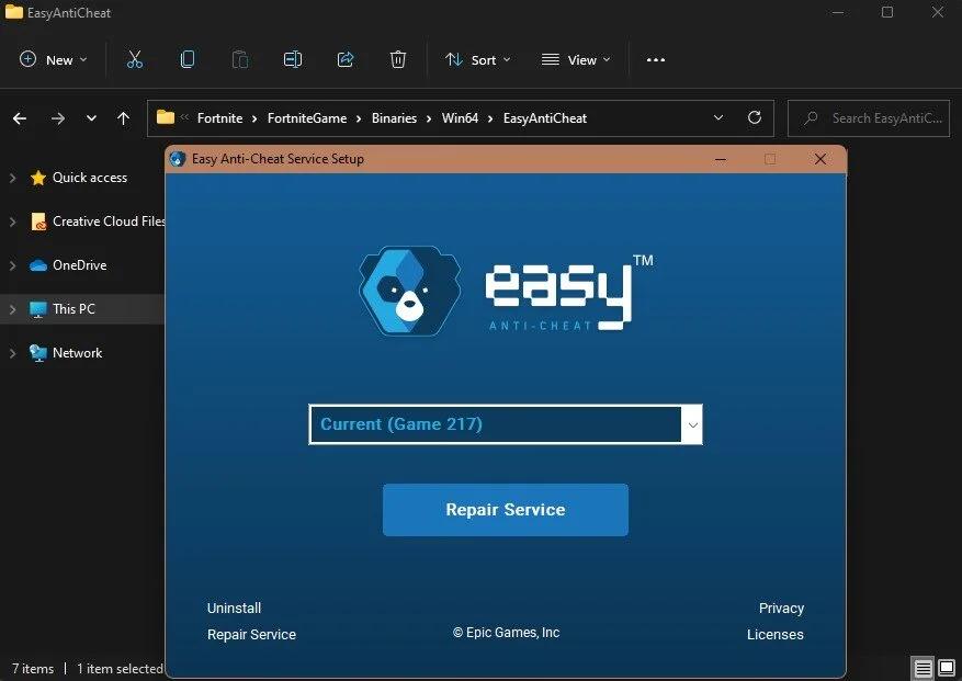 Thư mục Easy Anti-Cheat trong thư mục game