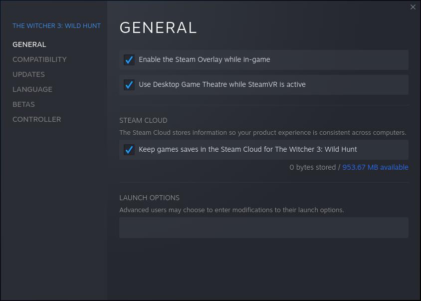 Vị trí Launch Options trong Steam